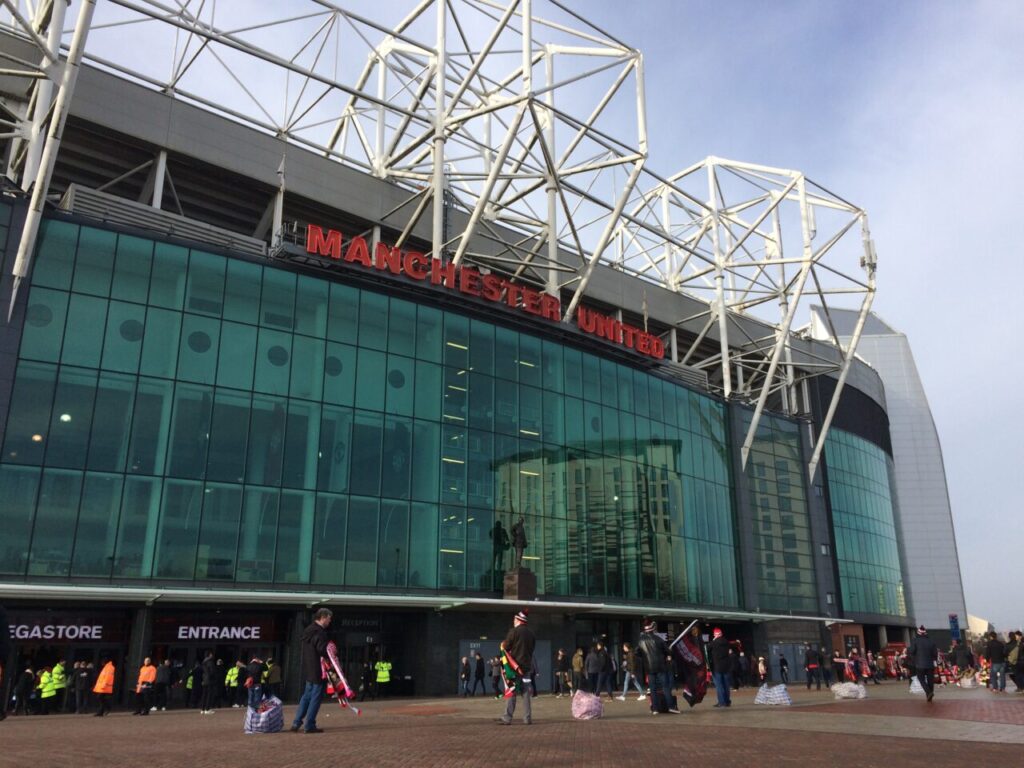 Manchester United stadium entrance view